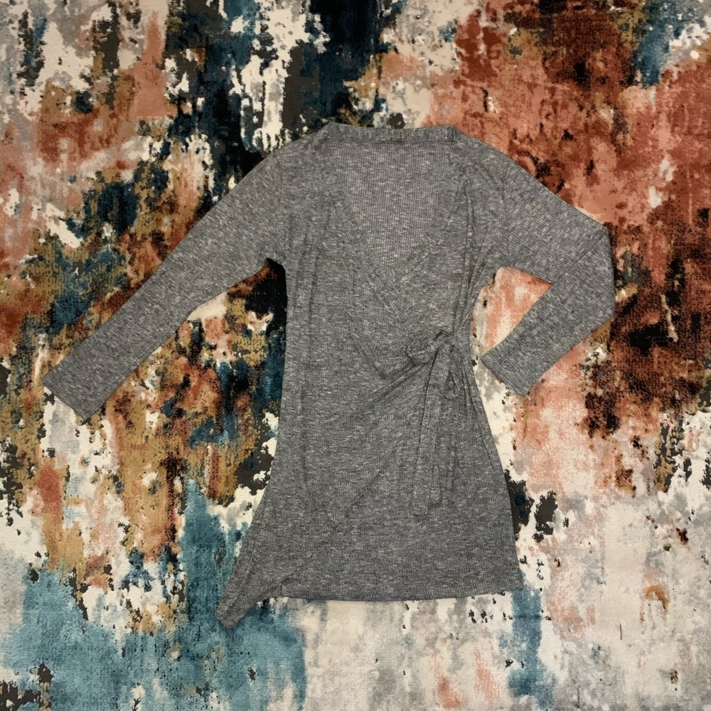 Heather black wrap dress